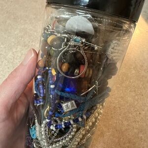 Assorted Jewelry Collection in Clear Jar
